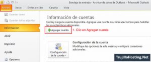 Configurar cuenta en Microsoft Outlook